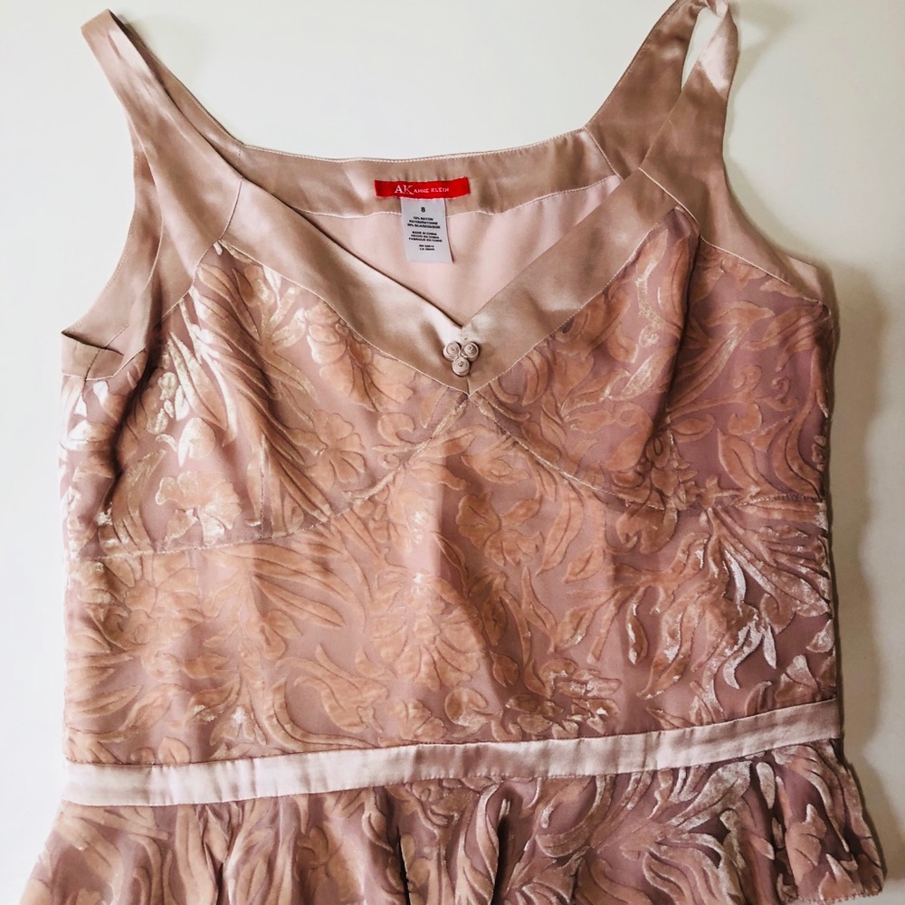 Blush Anne Klein AK velvet silk top